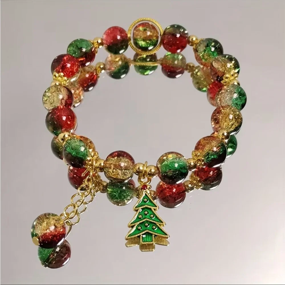 Christmas Tree Beaded Bracelet - Picture 1 of 1